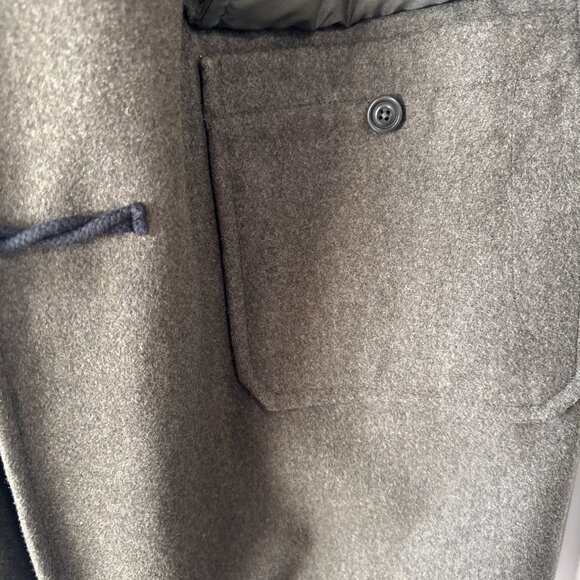 L.L. Bean Men's Medium 100% Wool Duffle Coat Toggle Closures Green Gray - Picture 10 of 14